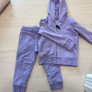 Primary bay girls joggers and hoodie purple 2T